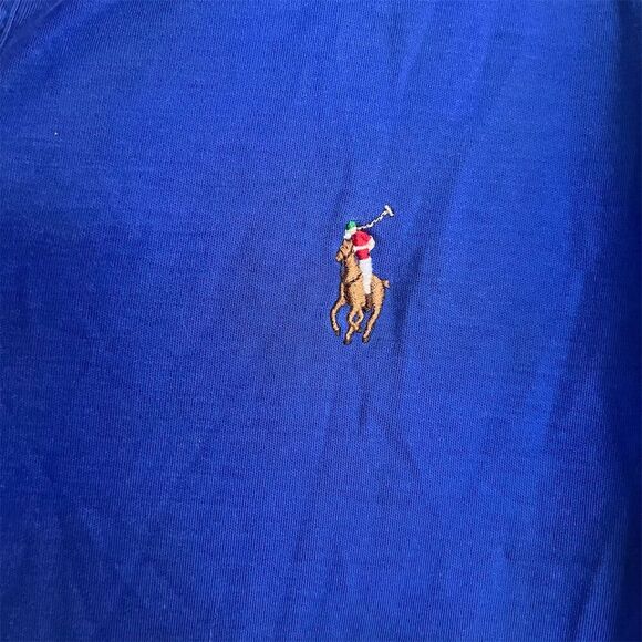 Ralph Lauren Men's Blue Polo Shirt L Pima Soft Touch Short Sleeve - Picture 3 of 6